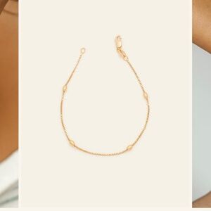 Melanie Auld Gold Vermeil Oval Beaded Bracelet